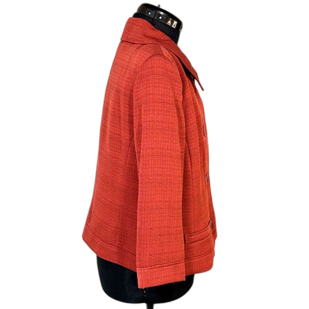 Le Suit Rust Red Cropped Tweed Jacket - Picture 4 of 6